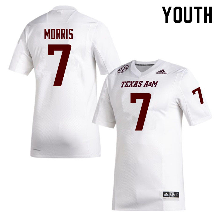 Youth #7 Devin Morris Texas A&M Aggies College Football Jerseys Sale-White